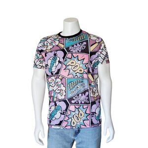 Drill Clothing Co T-Shirt Large Mens Oh Snap Comic Book All Over Print Pastel